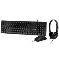 TECLADO/MOUSE USB Y DIADEMA  3.5MM PERFECT CHOICE NEGRO TECLADO/MOUSE USB Y DIADEMA  3.5MM PERFECT CHOICE NEGRO